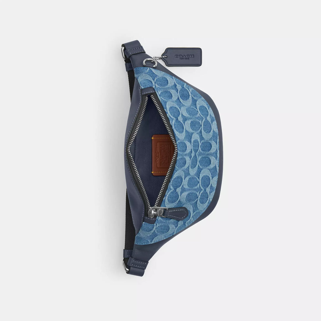 warren mini belt bag in signature denim
