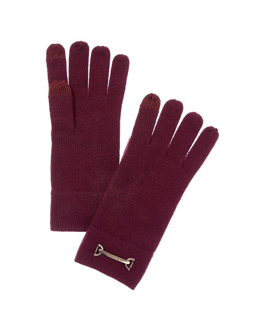 horsebit knit cashmere gloves