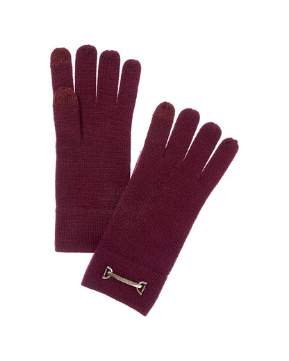 horsebit knit cashmere gloves