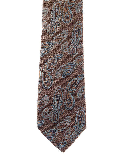 brown paisley silk tie