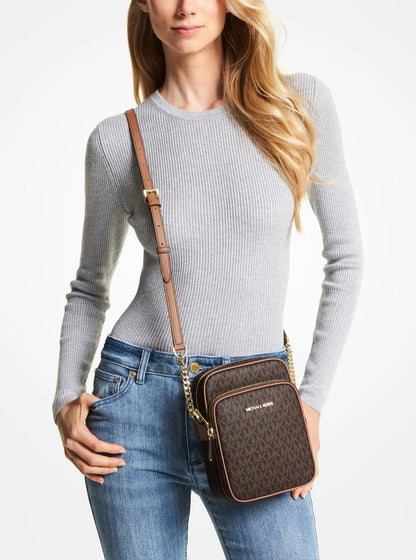 jet set travel medium logo crossbody bag