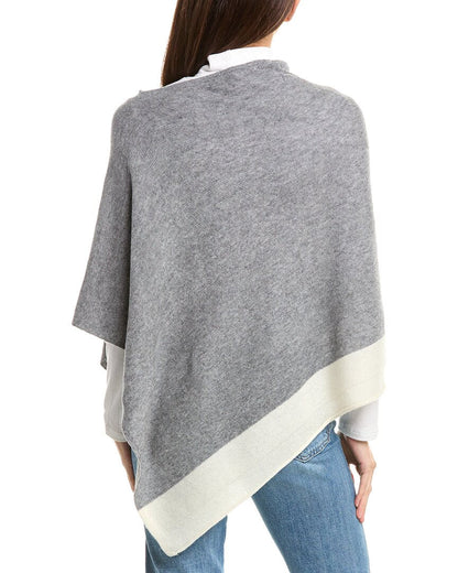 cashmere border stripe cashmere poncho
