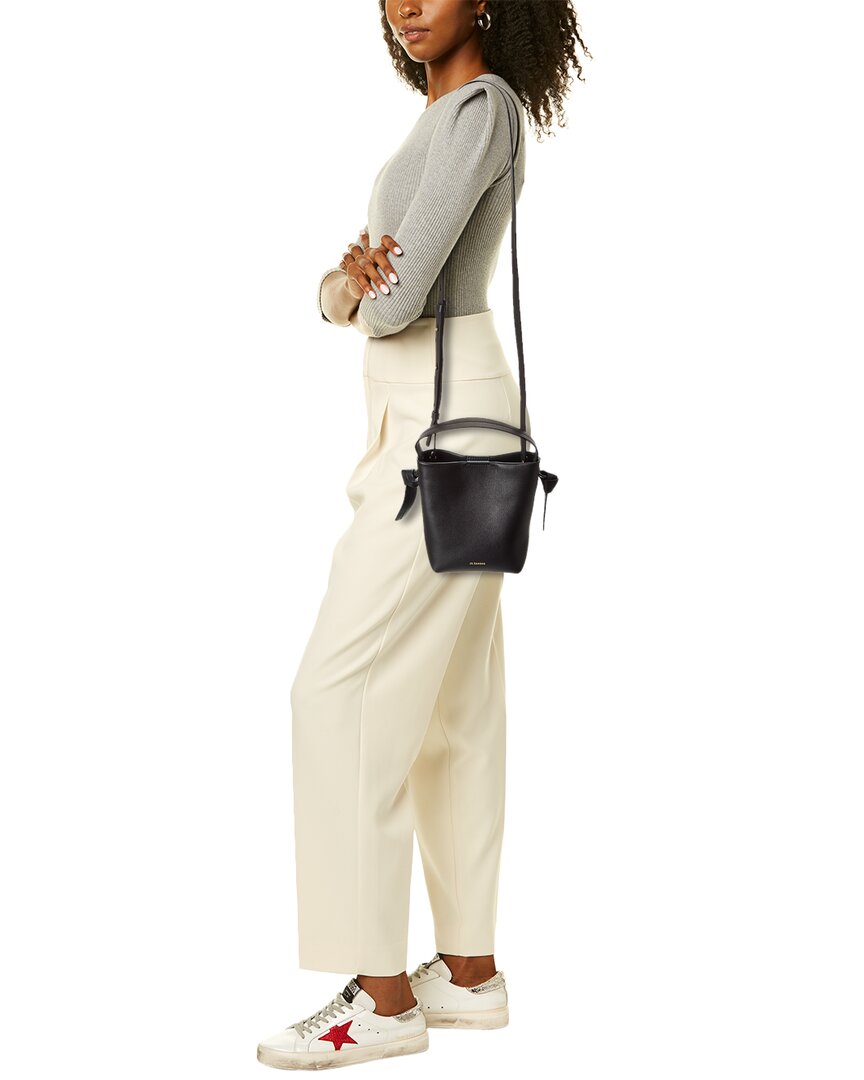 logo leather bucket bag