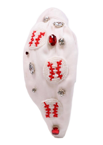 first base headband in white
