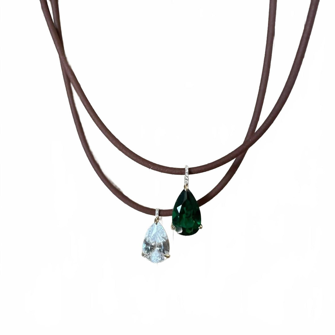 women's resilience necklace in green/yellow gold