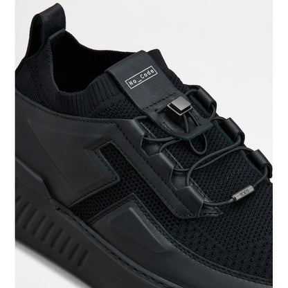 no_code x in leather and technical fabric