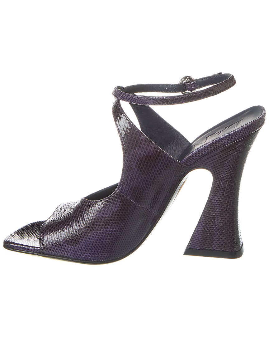 smile embossed leather sandal