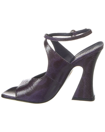 smile embossed leather sandal