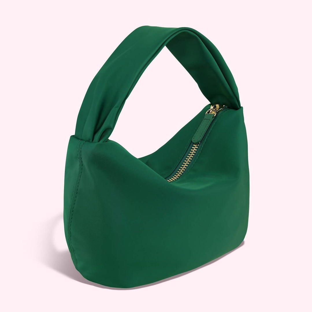 round handle bag in emerald