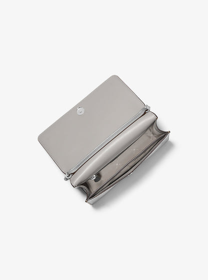 jet set medium metallic crossbody bag