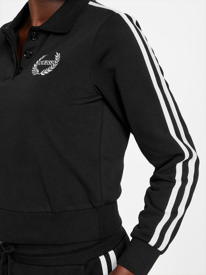 missy active terry polo sweater