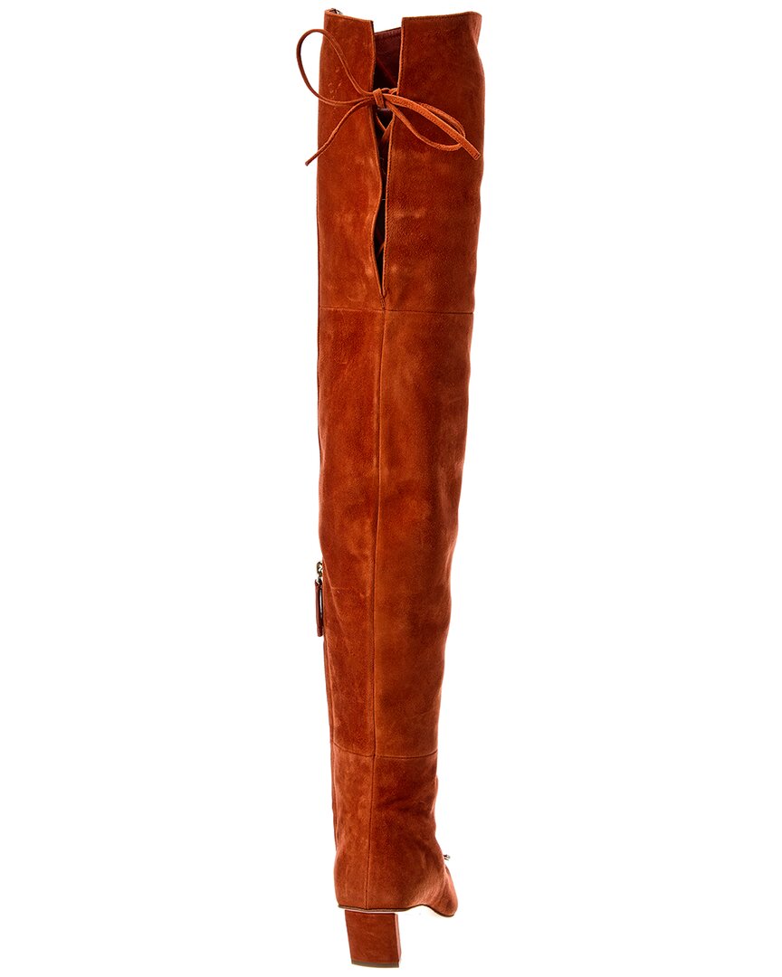 suede thigh-high boot