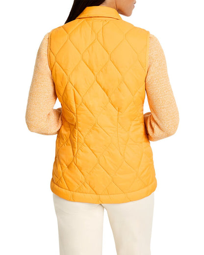 knit trim puffer vest