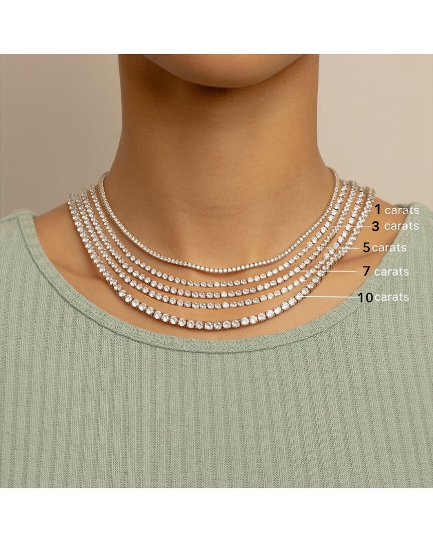 14k 15.00 ct. tw. lab-grown diamond straight line necklace