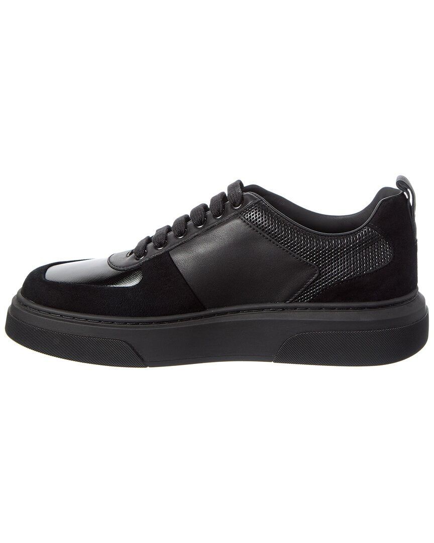 ferragamo cassina leather & suede sneaker