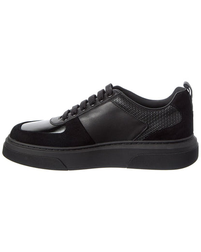 ferragamo cassina leather & suede sneaker