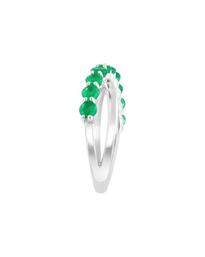 silver 1.00 ct. tw. emerald ring