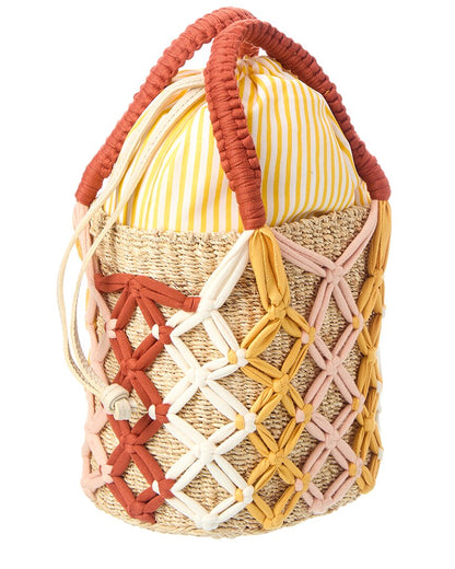 michelle straw bucket tote