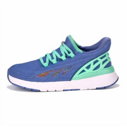women's halo sneakers in blue mesh combo
