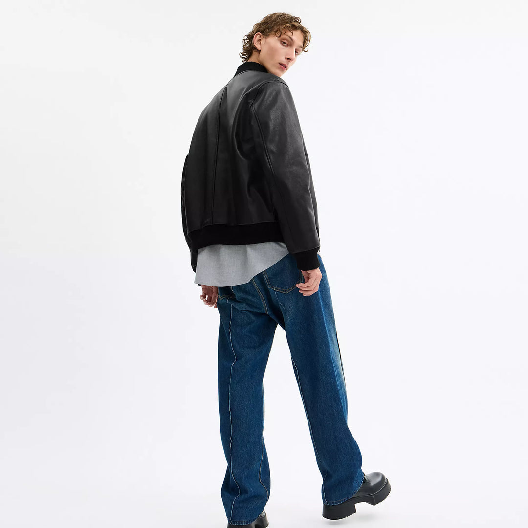 leather varsity jacket