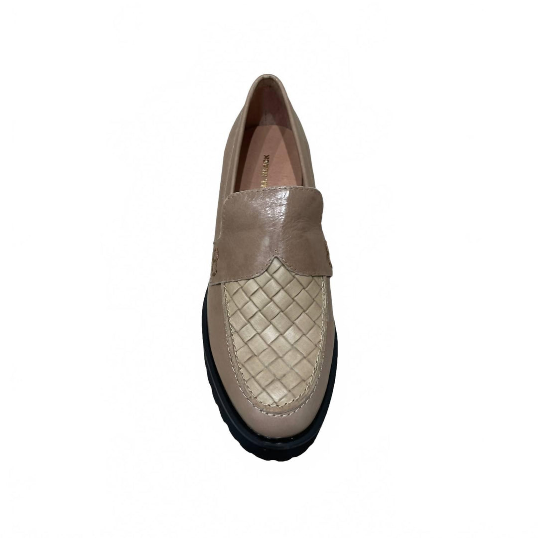 women's woven lady loafer in beige