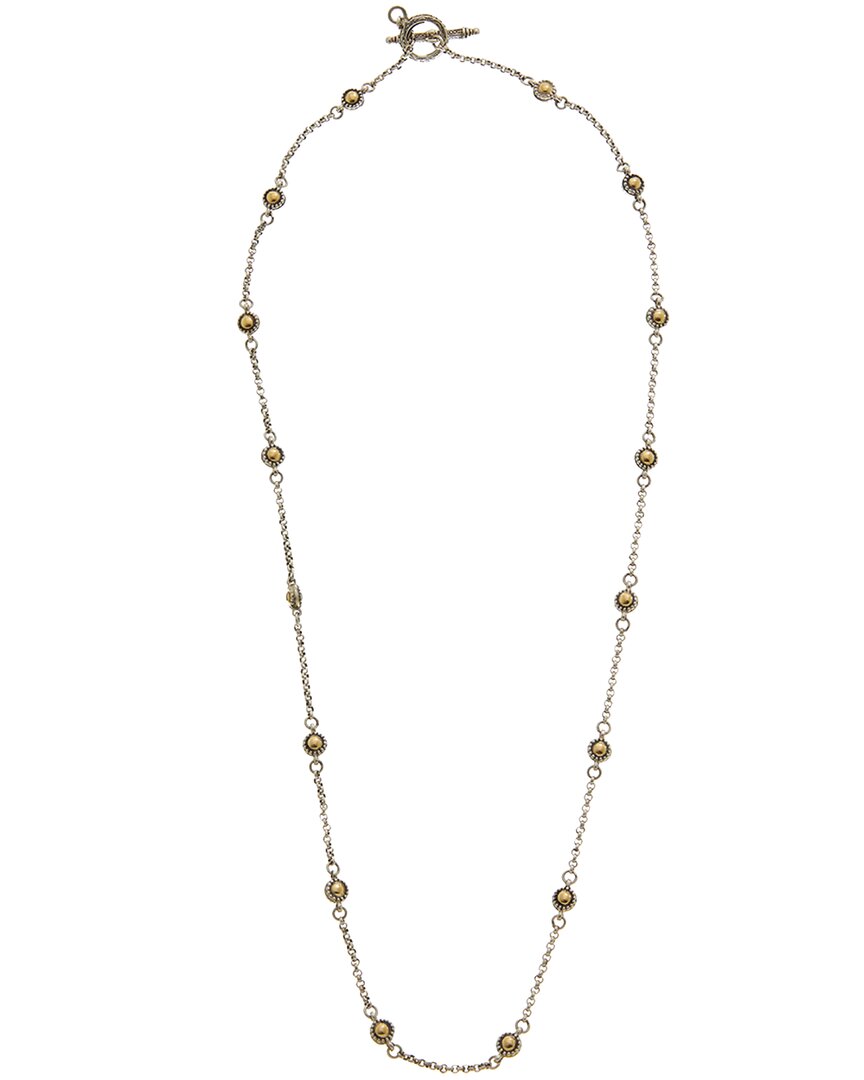 aspasia silver & 18k station necklace