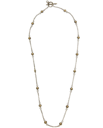 aspasia silver & 18k station necklace