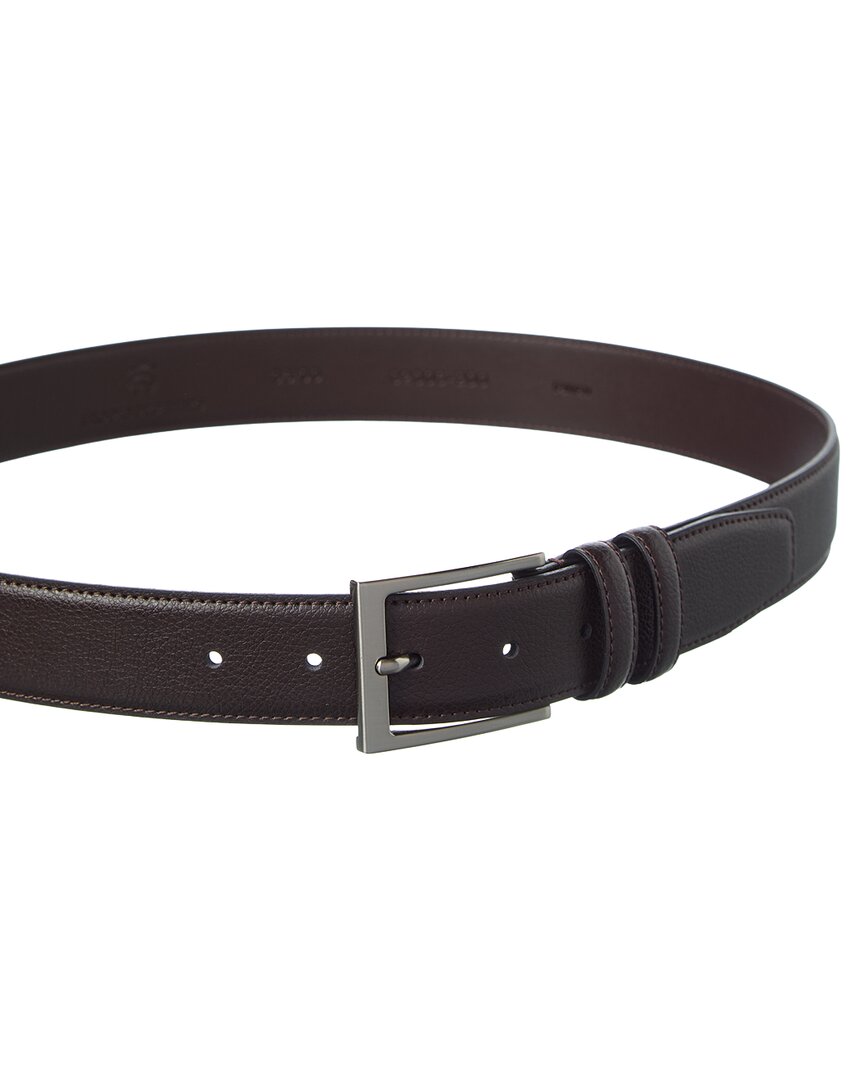 feather edge textured leather belt