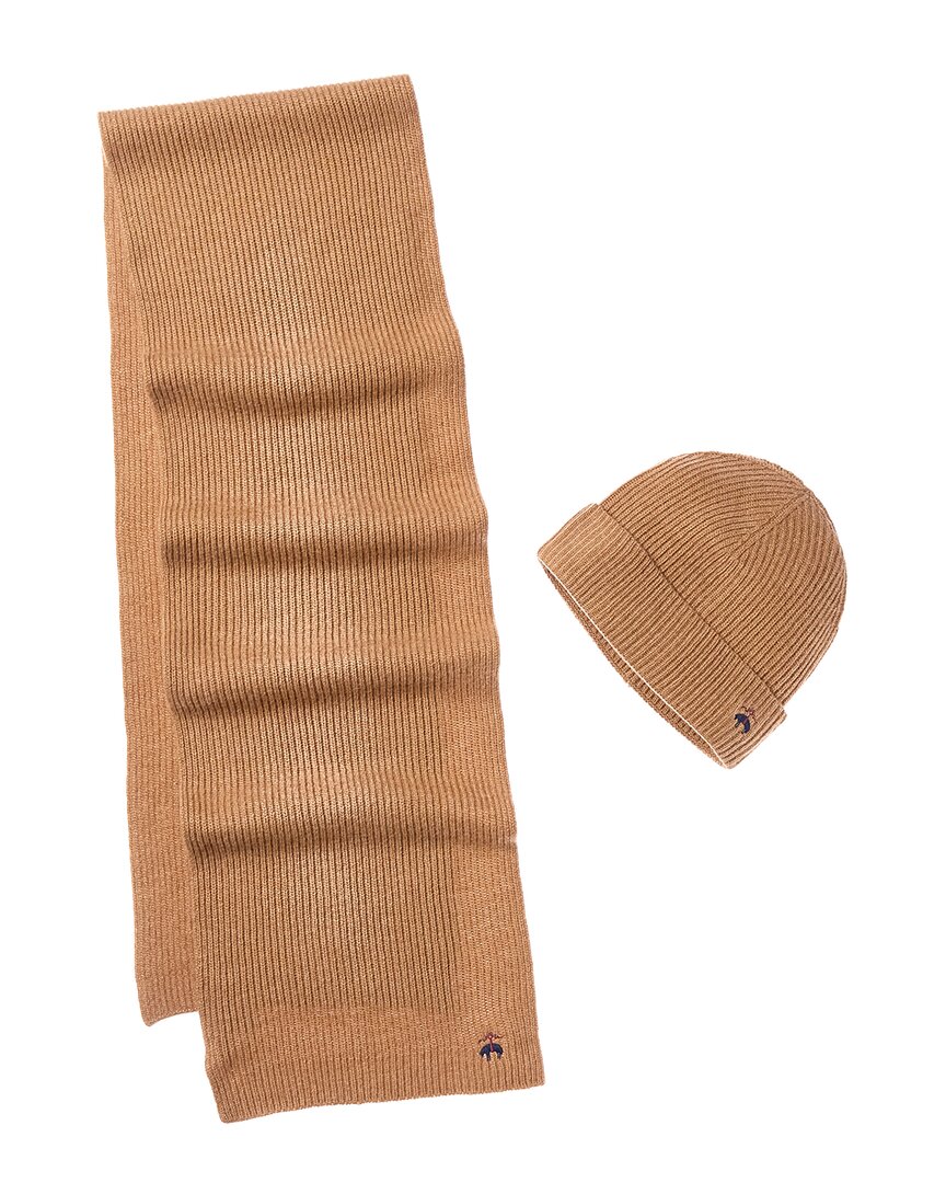 2pc wool & cashmere-blend hat & scarf set