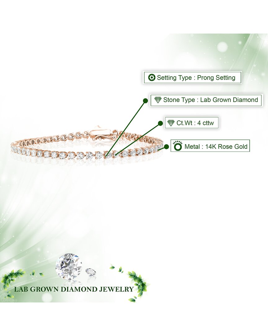 14k 4.00 ct. tw. lab-grown diamond tennis bracelet