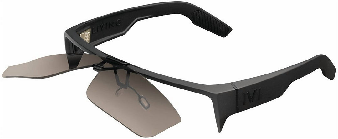 men's living sunglasses in matte black / grey lens