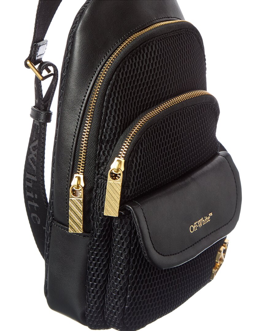 off-white mesh & leather backpack
