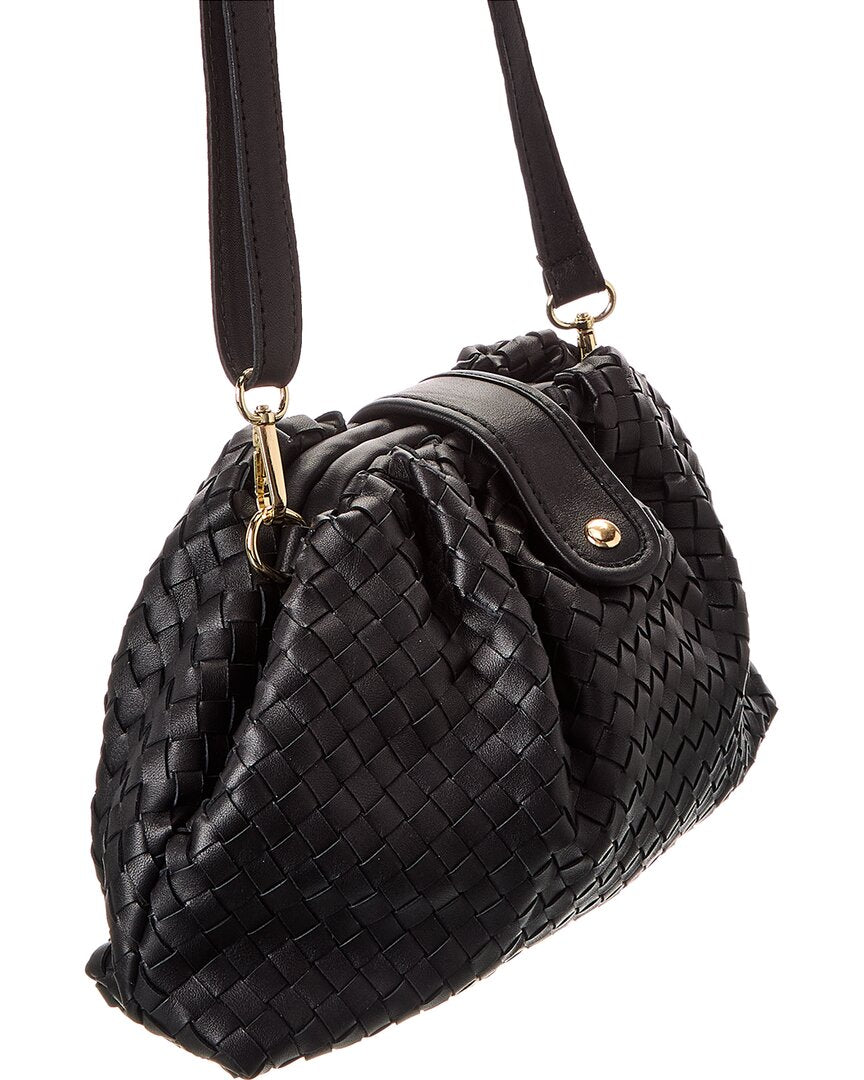 nora hand-woven leather clutch