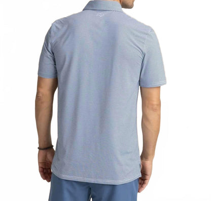 meadowbrook stripe polo in aged denim