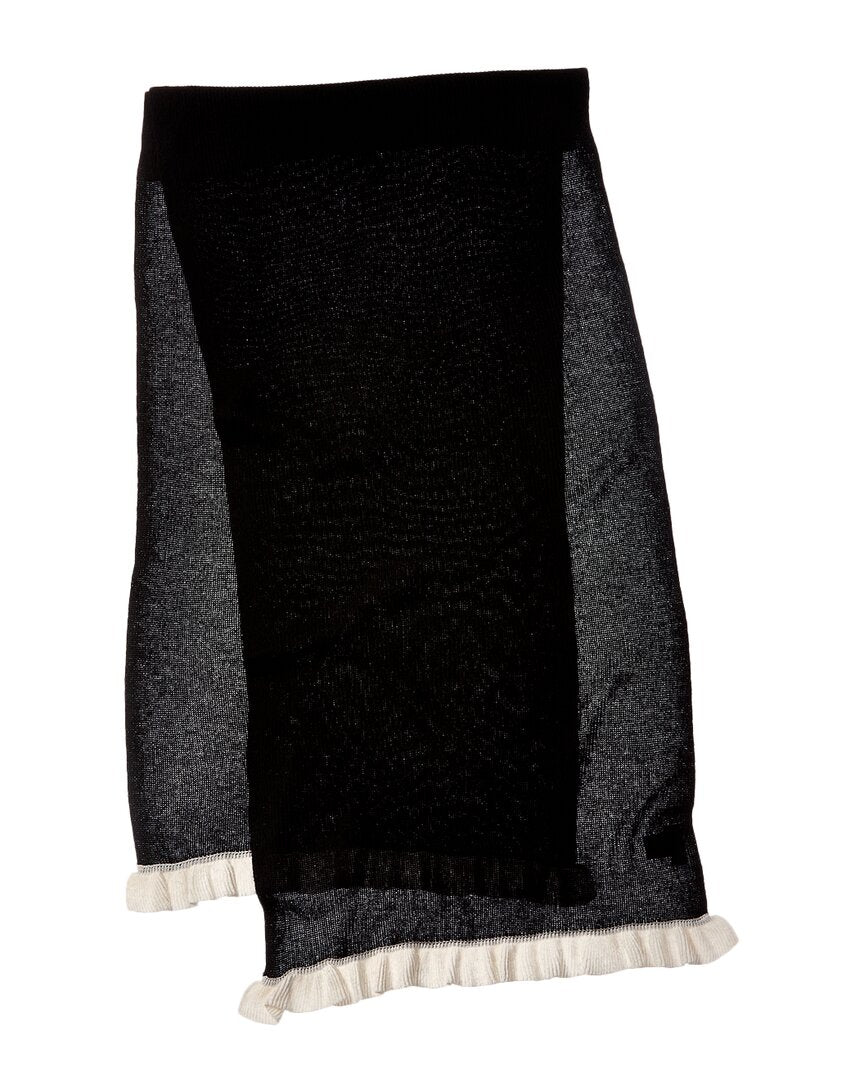 contrast ruffle edges rib scarf