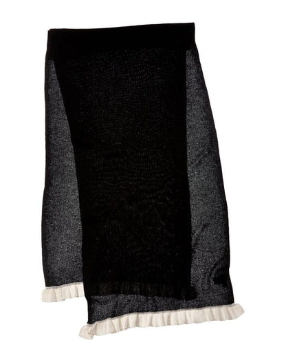 contrast ruffle edges rib scarf