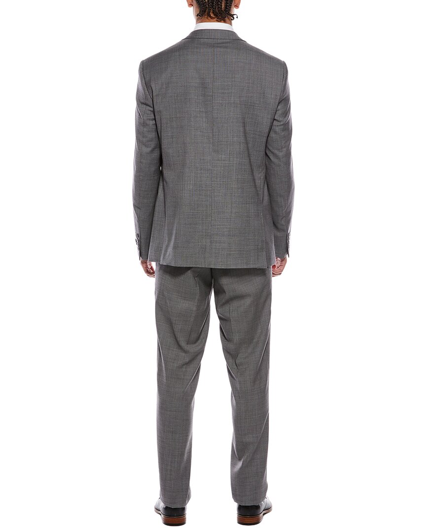 2pc wool suit with flat front pant