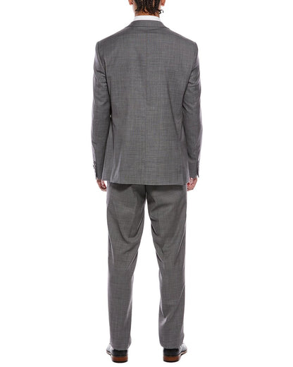 2pc wool suit with flat front pant