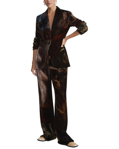 peak lapel tailored silk-blend blazer