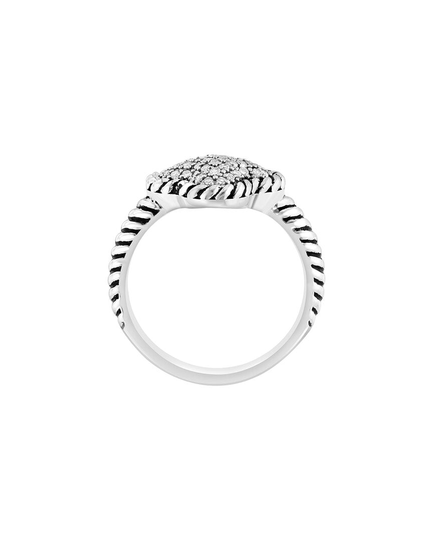 silver 0.23 ct. tw. diamond ring