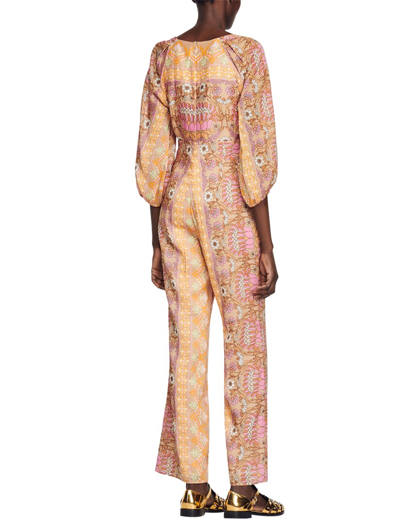 sandro dieppe linen-blend jumpsuit