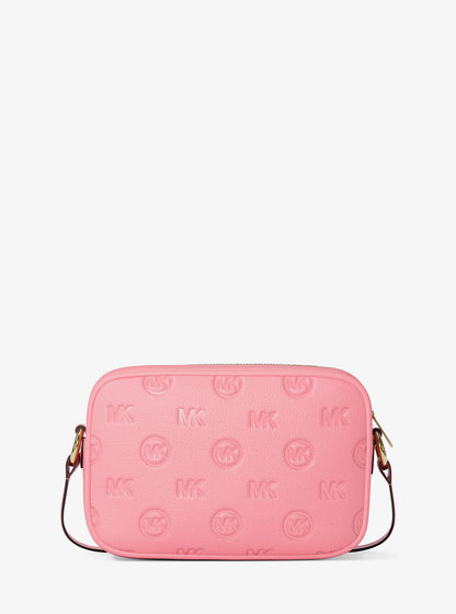 jet set travel large logo debossed camera crossbody bag