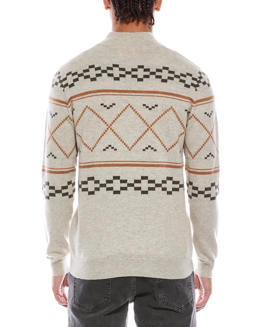fairisle wool & cashmere-blend 1/4-zip mock neck sweater