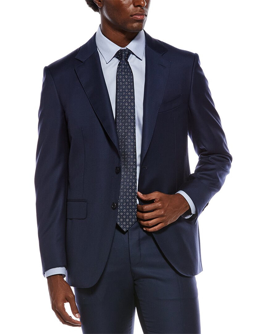 2pc wool suit with flat front pant