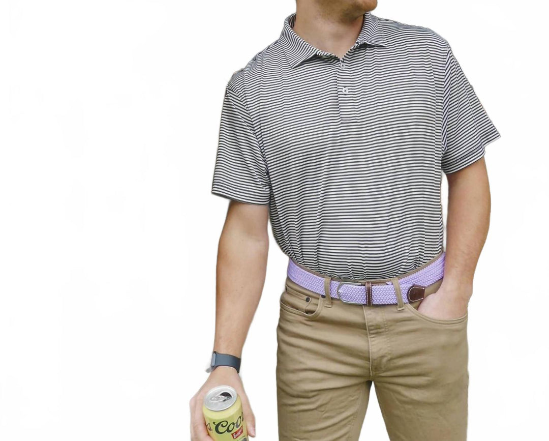 men's provence stretch belt in lavender/white