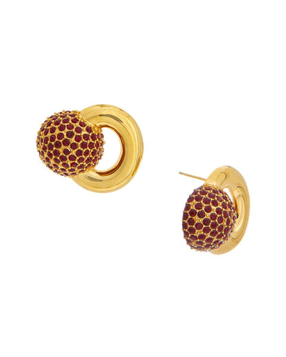 round rhinestone stud earrings