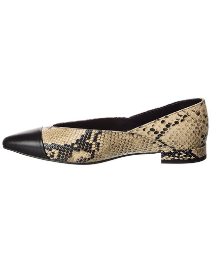 parma snake-embossed leather flat