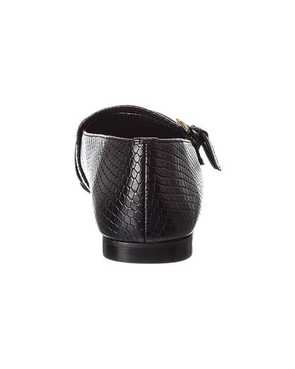 melia snake-embossed leather flat