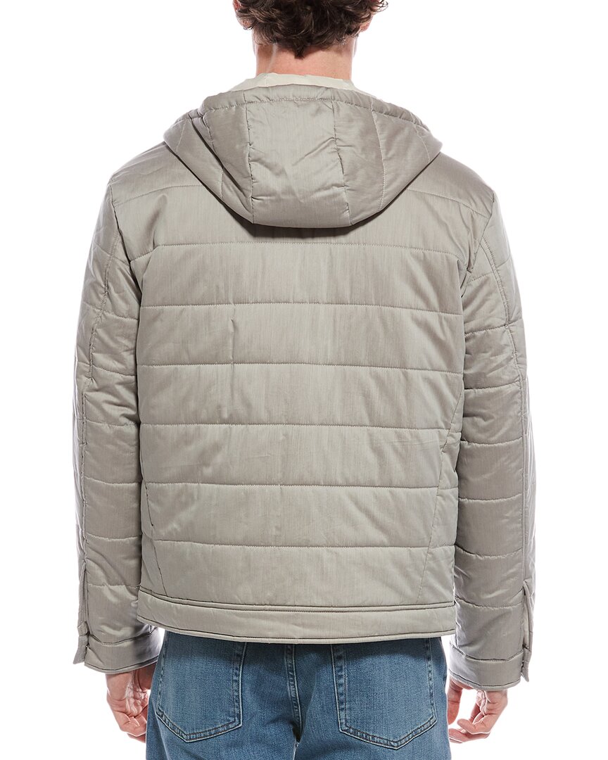 hooded silk-blend jacket