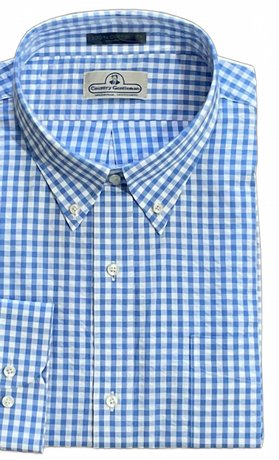 men's all cotton seersucker shirt in blue